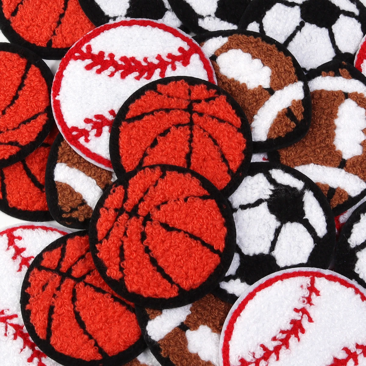 4pcs/lot Sports Embroidered Patches Football Basketball Rugby Sewing Cloth Cartoon Stickers For DIY Clothing Deco Accessories