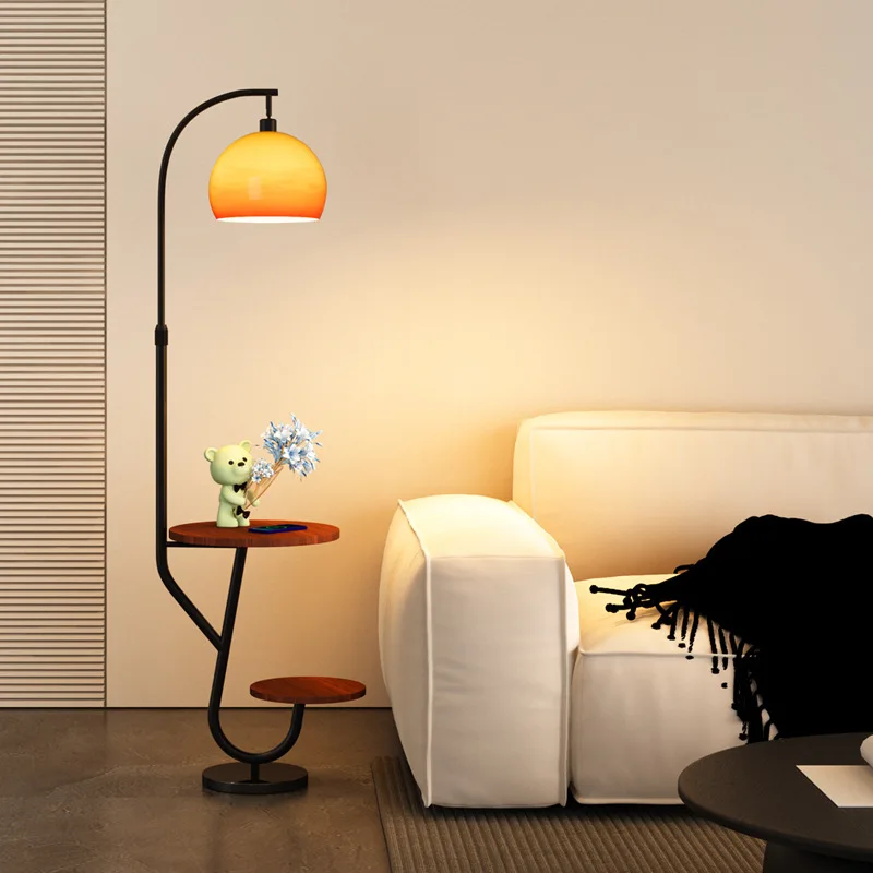 Medieval style grapefruit floor lamp living room sofa next to the bed and breakfast bedroom integrated coffee table retro