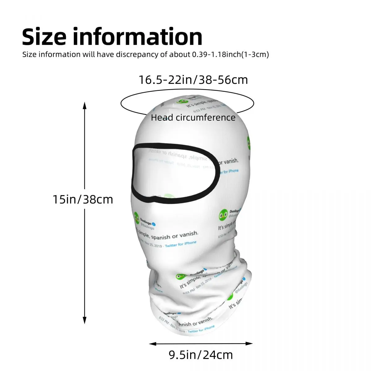 Evil Duolingo Owl Tweet Meme Breathable Thin Balaclava Full Face Mask Sun Protection Neck Gaiter For Motorcycle Fishing Outdoor - view 3