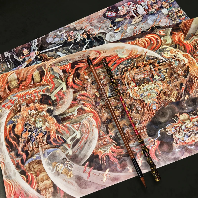 Game Peripherals 8.2in Black Myth Goku Shadow God Illustrated Book Antique Picture Book Entity Binding Cosplay Collectibles Gift