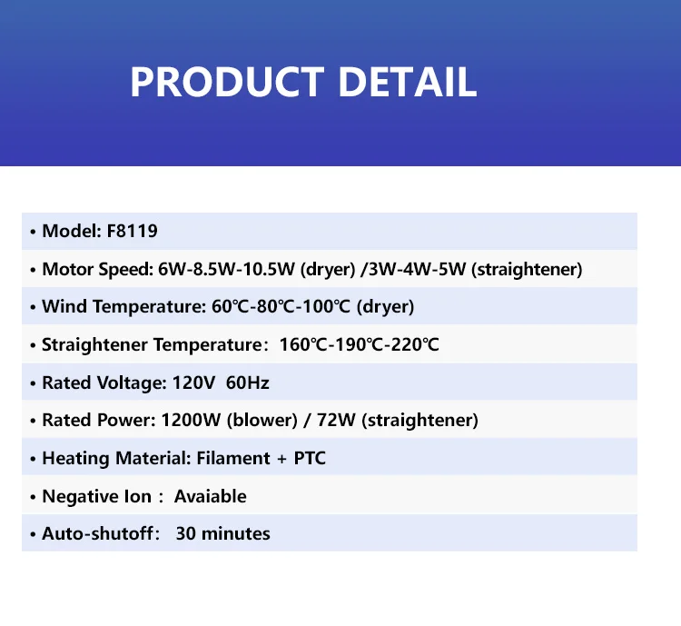Профессиональный ионный фен 5-в-1, выпрямитель/клерочный диффузор, расческа с двигателем переменного тока, металлический материал для путешествий на открытом воздухе, дома, отеля, автофургона