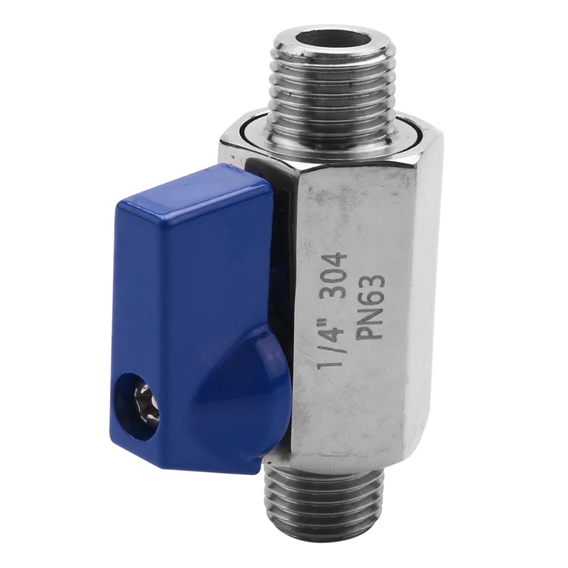 

AT29-4X Шаровой кран из нержавеющей стали - Маленький мини-шаровой кран с наружной резьбой NPT 1/4 дюйма (папа/папа)