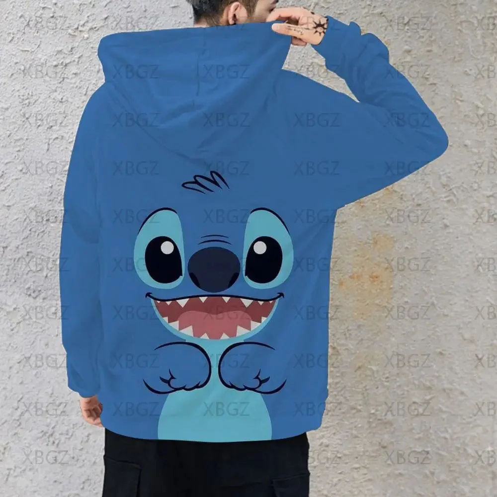 

Disney Stitch series card 3D printed sweatshirts long sleeves Mickey Minnie Donald Duck cartoon pattern men and women round neck