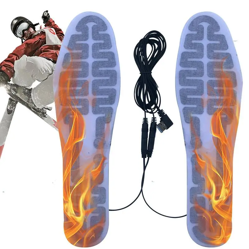 Heated Shoe Insoles For Men Women USB Rechargeable Electric Heated Shoes Insoles Foot Warmer Winter Outdoor Hunting Working Ski