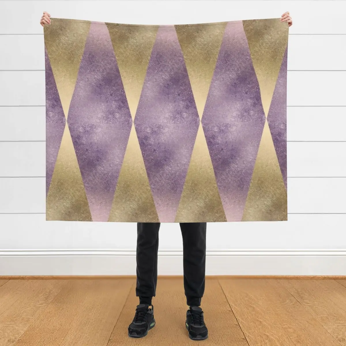 

Gold and Purple Shimmer Throw Blanket Designers Blankets For Bed Camping Blankets