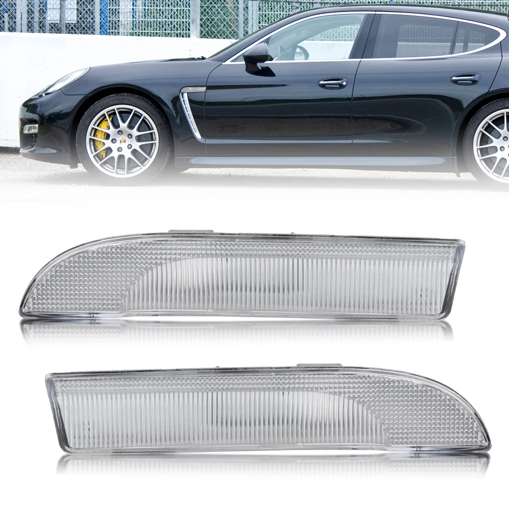2Pcs Front Fender Side Marker  Light Housings For 2009-2016 Porsche Panamera 970 Chassis G1 （Before facelift） No Bulb/Socket