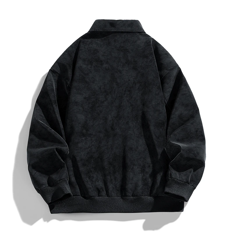 Spring Autumn Men Lapel Leather Jacket Outdoor Loose Fashion Versatile Solid Windproof Coat New Simplicity Comfort Tops Men