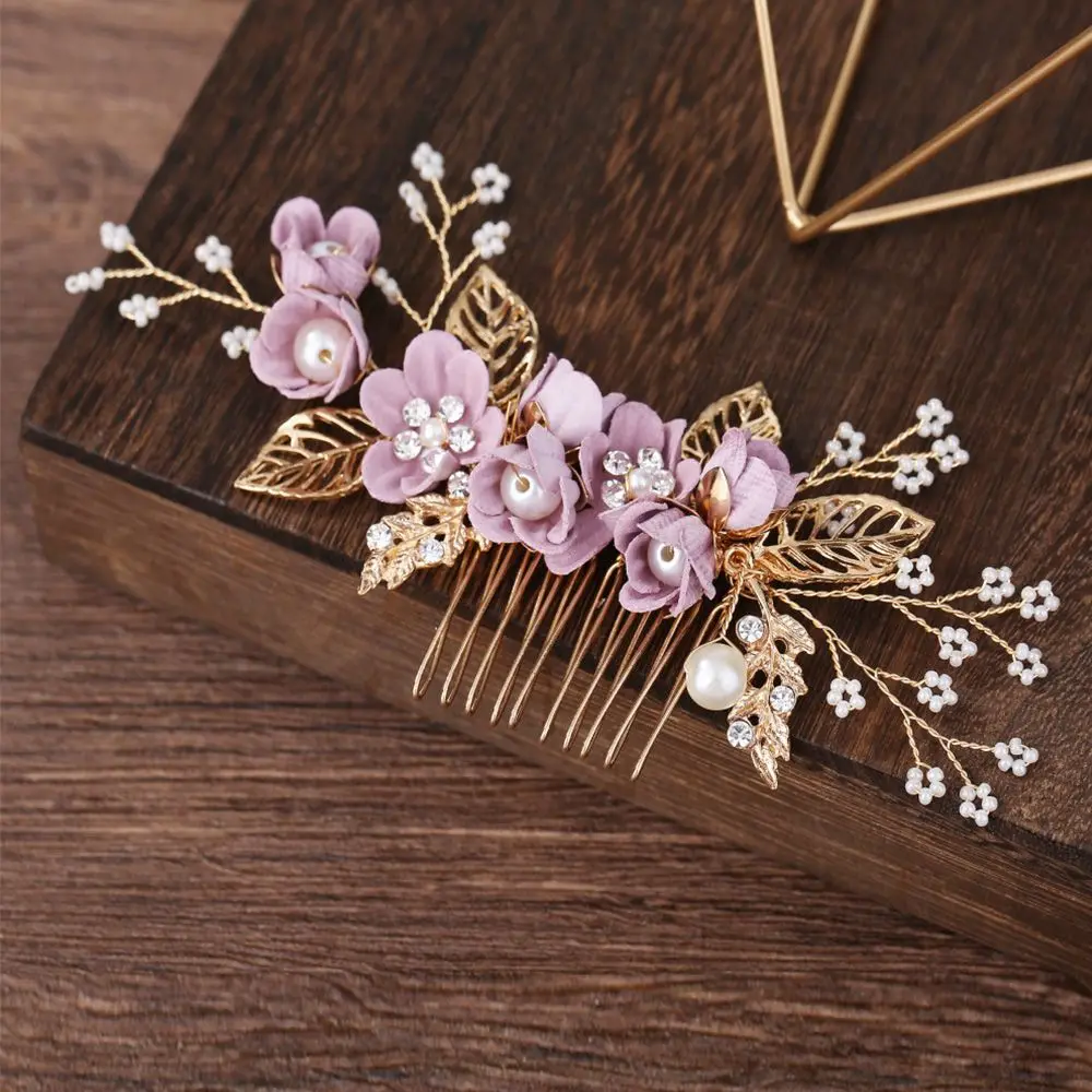 

Leaves Alloy Flower Disk Hair Comb Handmade Headpiece Wedding Headwear Hair Jewelry Hair Comb Bridal Hair Accessories
