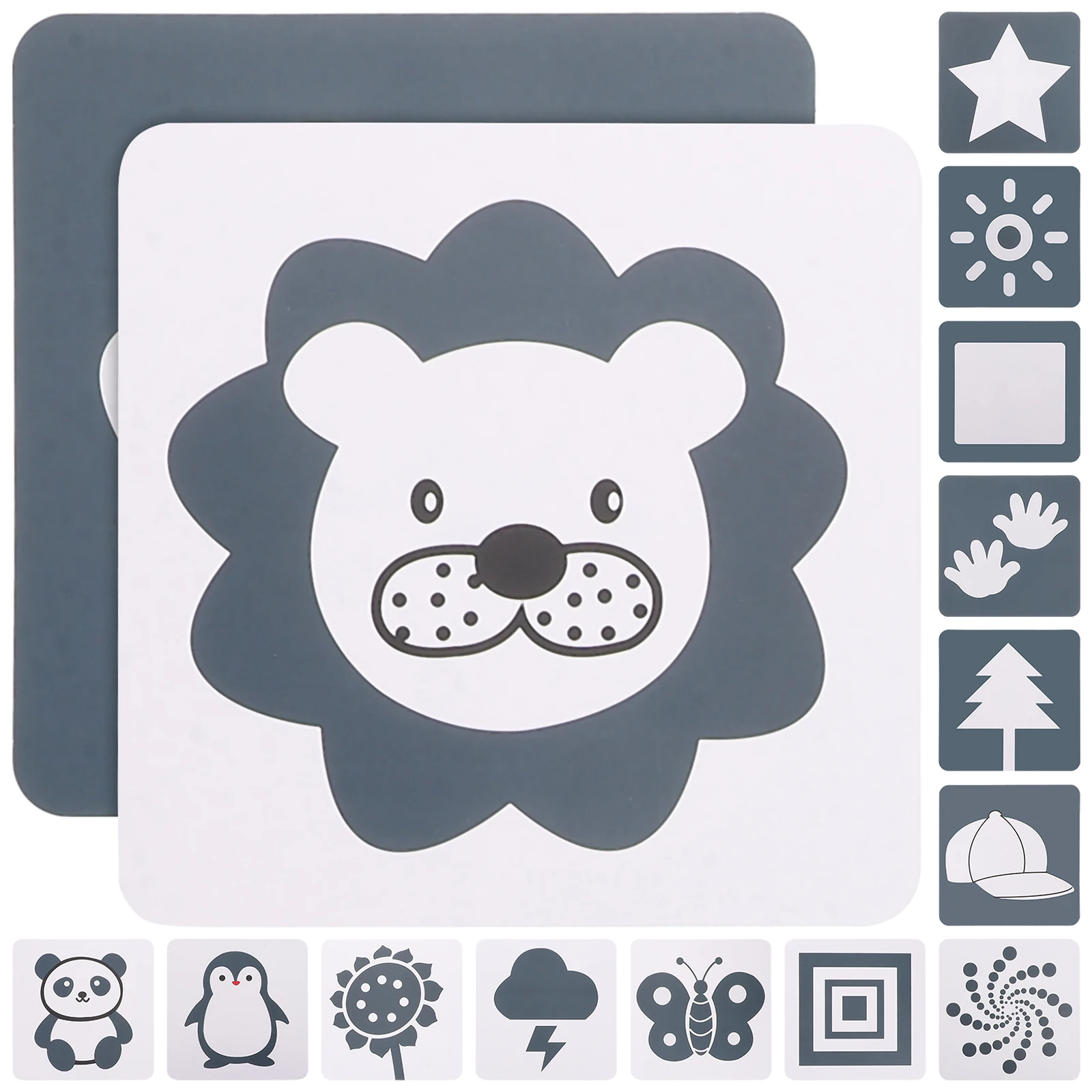 

2 Sets Visual Excitation Card High Contrast Baby Flashcards Toys Newborn Sensory for Babies