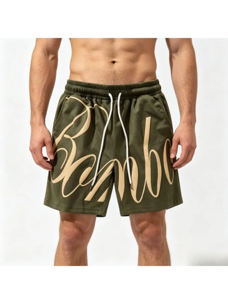 America Retro Sport Shorts for Men Print Streetwear Half Knee Summer Shorts Loose Short Pants Men's Clothing
