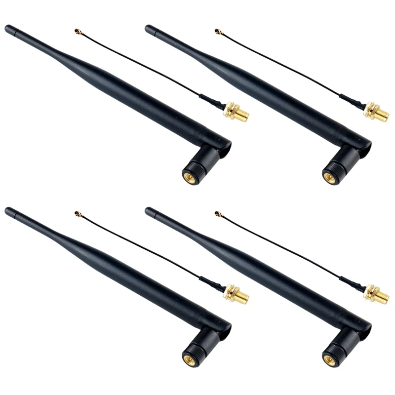 BTFL-4Pcs Antenna 5Dbi SMA Male With  Extenstion Cable Omni-Directional Lora Antenna