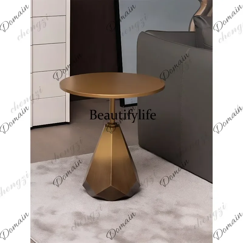 YFC Light luxury minimalist corner few round marble simple modern bay window sofa side movable side table