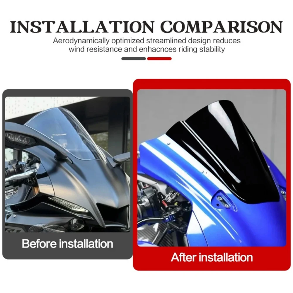  For Yamaha YZF-R1 YZF R1 YZF R1M 2020-2025 2024 New Motorcycle Accessories Windscreen Wind Fairing Deflector Windshield