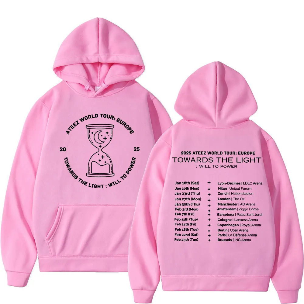 Korea Band Ateez World Tour 2025 Graphic Hoodie Men Women Harajuku Kpop Hooded Sweatshirts Casual Fashion Oversized Pullovers