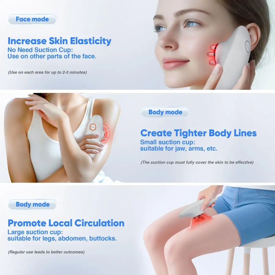 Electric Cellulite Massager, 3in1 Body Sculpting Machine 3 Modes Adjustable Body Sculpting Machine Home Use Cupping Therapy Tool