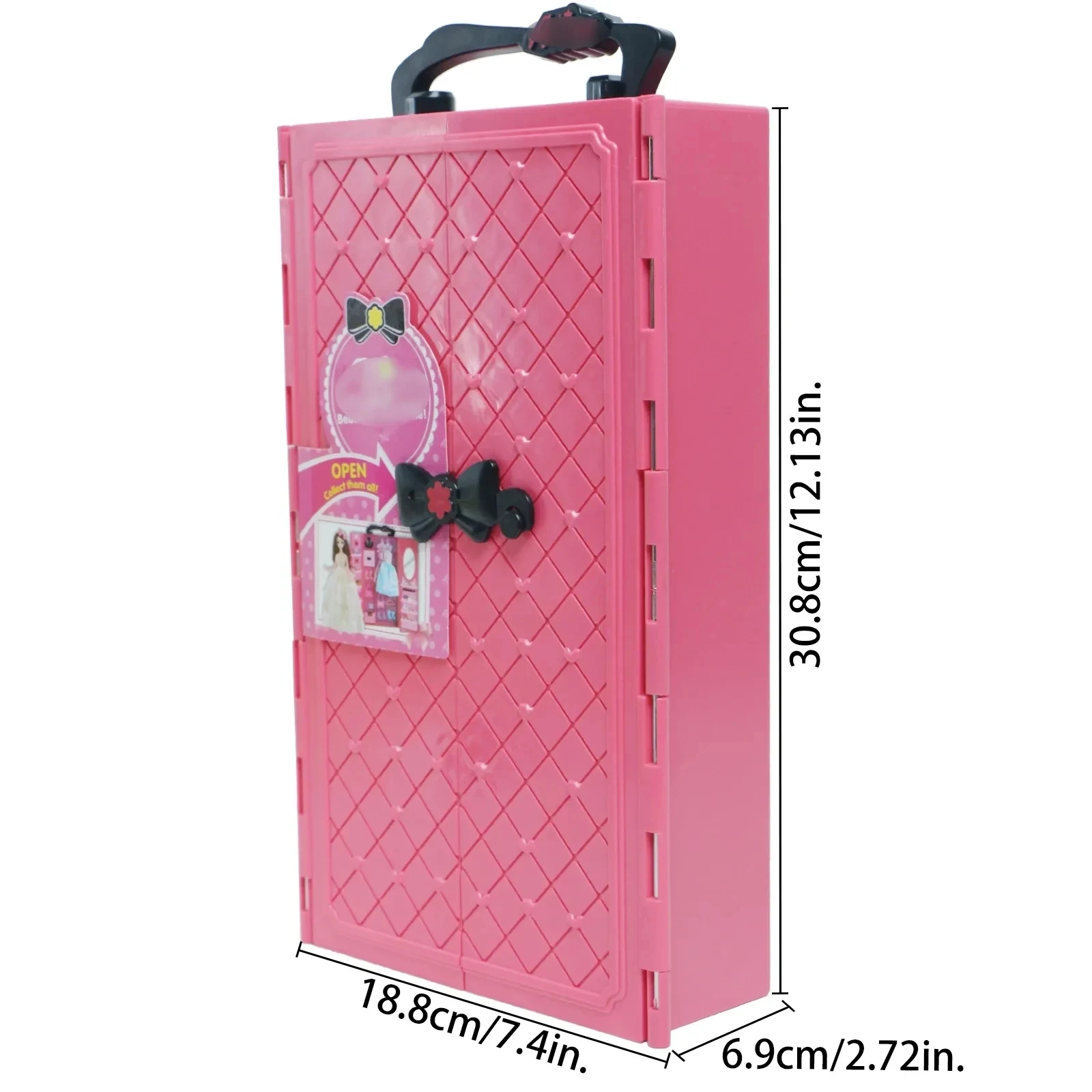 Dollhouse Furniture Doll Wardrobe Plastic Portable Closet Can Collect Doll Clothes And Accessories for Barbie Game DIY Kids Toy