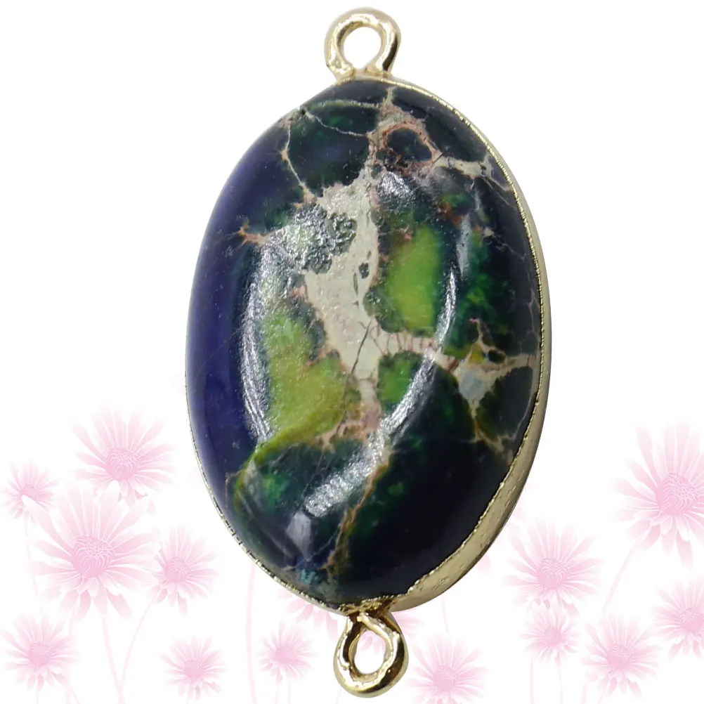 

Imperial Stone Pendant Diy Charm Beads Jewelry Accessories For Necklace Bracelet Keychain Decor Light Green Double