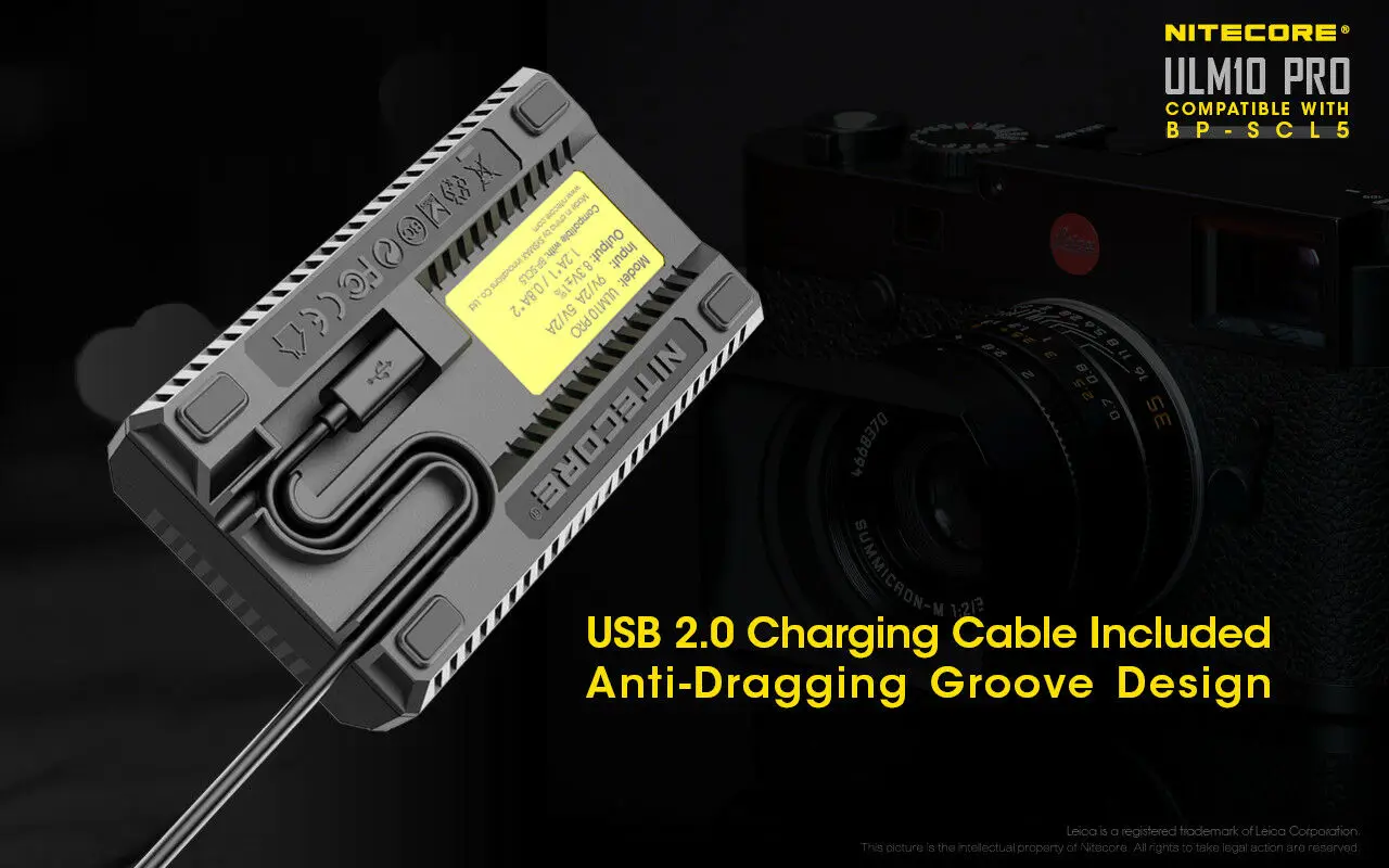 Picture 3: Nitecore ULM10 Pro Camera USB Battery Charger for Leica BP-SCL5 - M10
