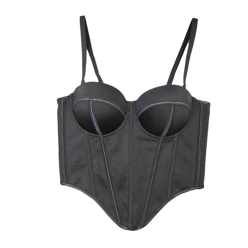 Spring Summer 2024 Irregular Fishbone Women's Bralette Top Knitted Regular Thickness Inner And Outer Wear Slimming Beauty Bac...