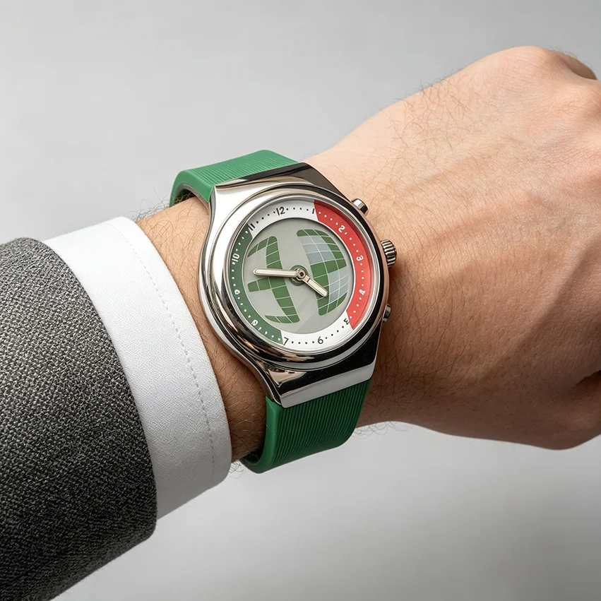 Creative Quartz Wristwatch with Flashing Animated Dial Silicone Strap Fashion Casual Watch Unique New Gift for Men Women