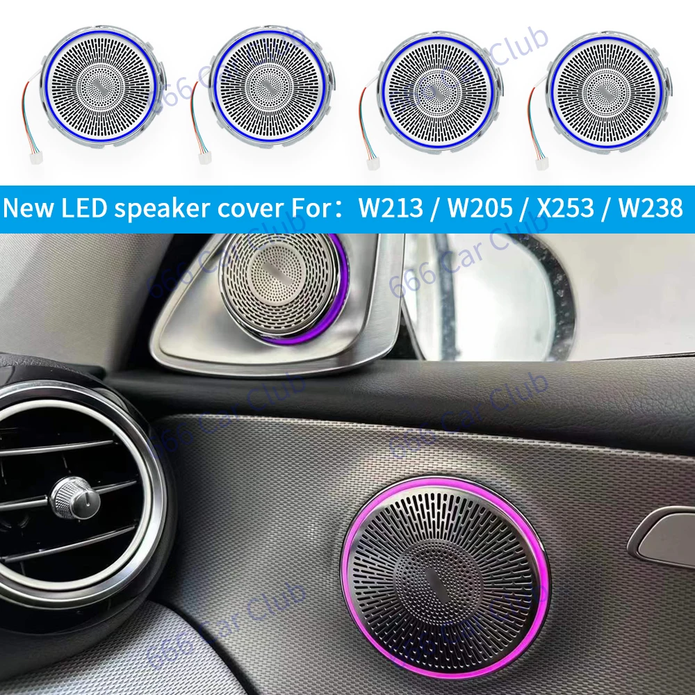 LED Speaker Covers For Mercedes Benz W205 W213 X253 W238 C/E/GLC Class E Coupe Car New Sound Metal Decoration Lamp Ambient Light