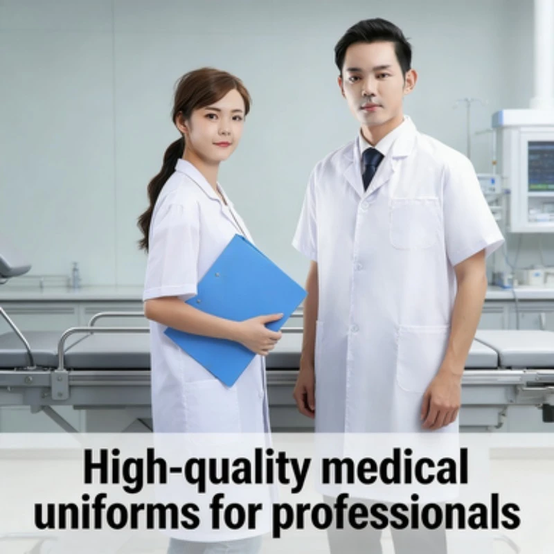 Unisex Lab Coat Long Sleeve Breathable Doctor Nurse Uniform for Chemistry Pharmacy Students Hospital Staff