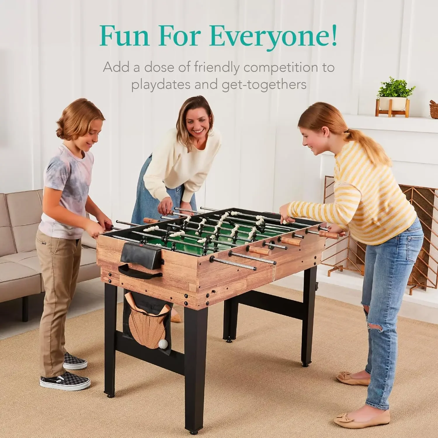 13-in-1 Combo Game Table Set for Home, Game Room, Friends & Family w/Ping Pong, Foosball, Basketball