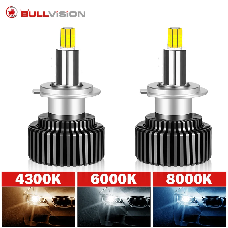 

Dualvision H7 H11 9005 HB3 9006 HB4 LED Car Lights H1 9012 HIR2 Headlights Bulbs 360° 6000K White/8000K Ice Blue 20000 Lumen