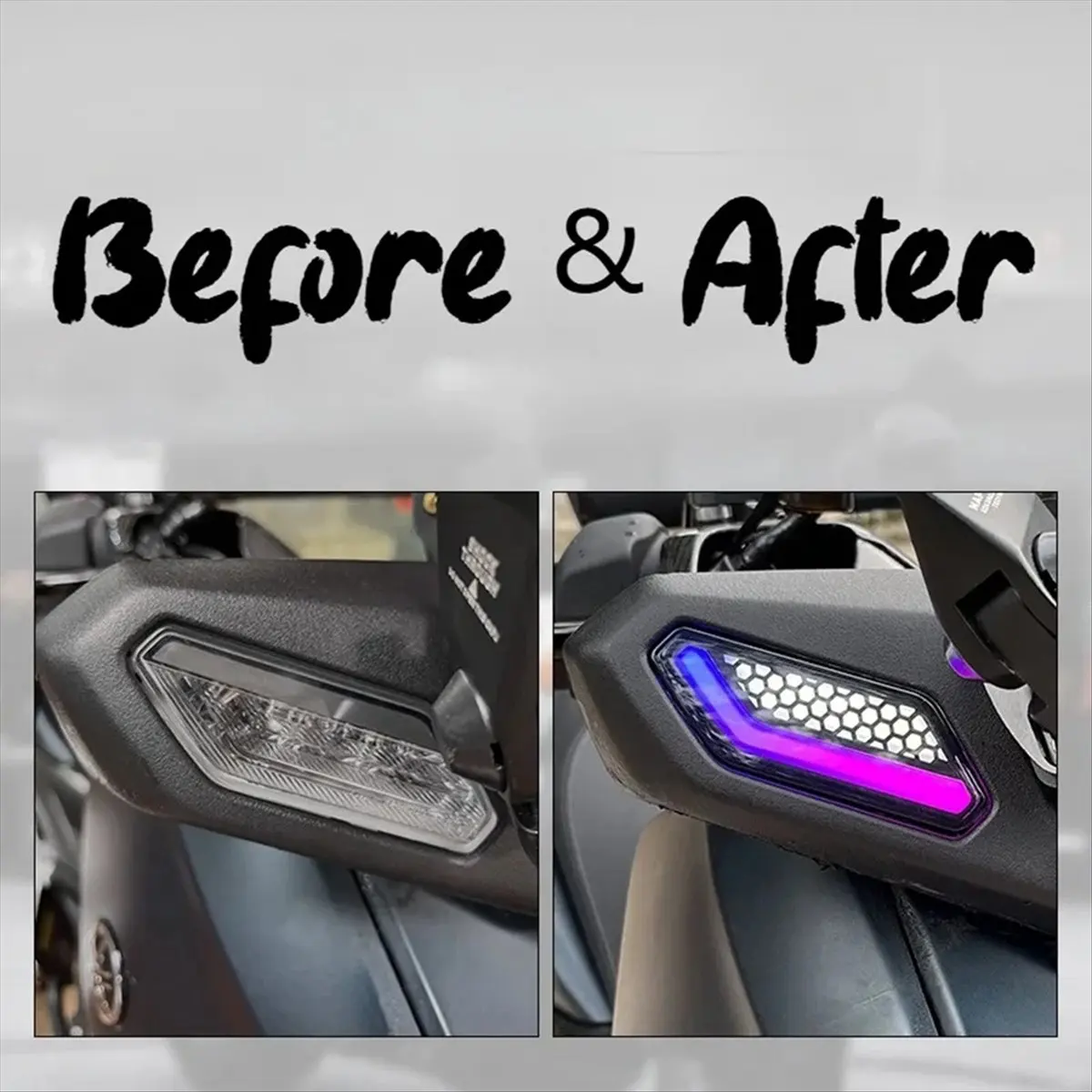 

*X07A For Yamaha XMAX300 2023 2024 Motorcycle Turn Signals Assembly Daytime Running Lights APP Control Color Change C