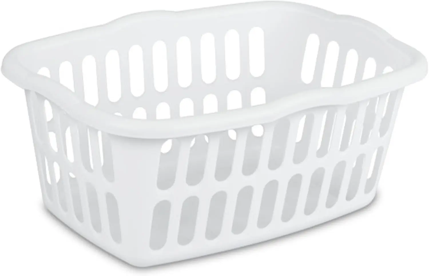 12-Pack Rectangular Laundry Basket, Plastic Clothes Hamper, 1.5 Bushel, White - Dirty Clothing Storage Organizer with Handles for Bedroom, Bathroom, and Closet | 1.5 Bushel, White - Dirty Clothing Storage Organizer with Handles for Bedroom, Bathroom