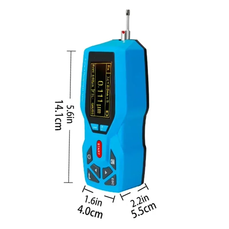 Handheld Digital Sua Roughness Tester Meter Por Sua Profilometer 20 Parameters Ra Rz C Settings and Display