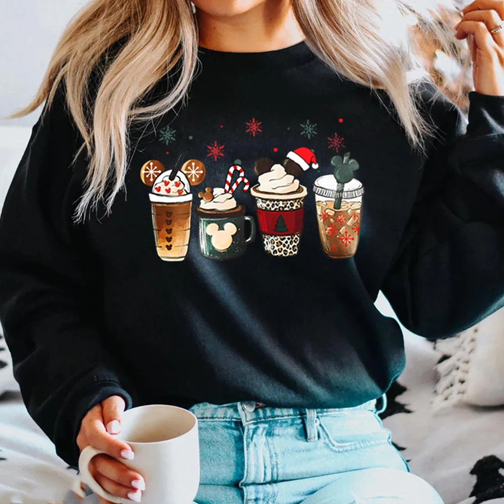 Gingerbread Christmas Coffee Sweatshirt Christmas Coffee Lover Hoodie Magic Kingdom Christmas Sweater Iced Latte Christmas Tops