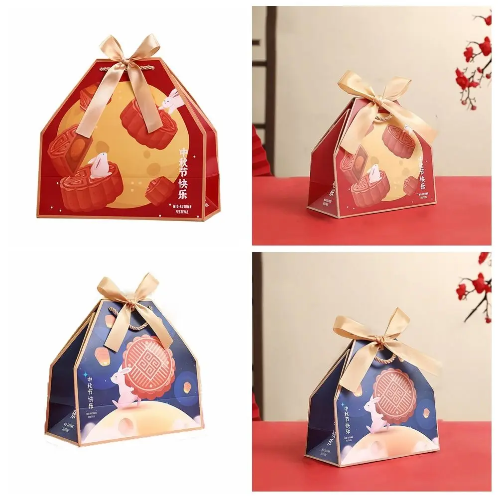 

Handmade Mid-Autumn Festival Packaging Bags Easy To Carry Cartoon Cartoon Rabbit Packaging Bags Foldable Mooncake Gift Box Bag