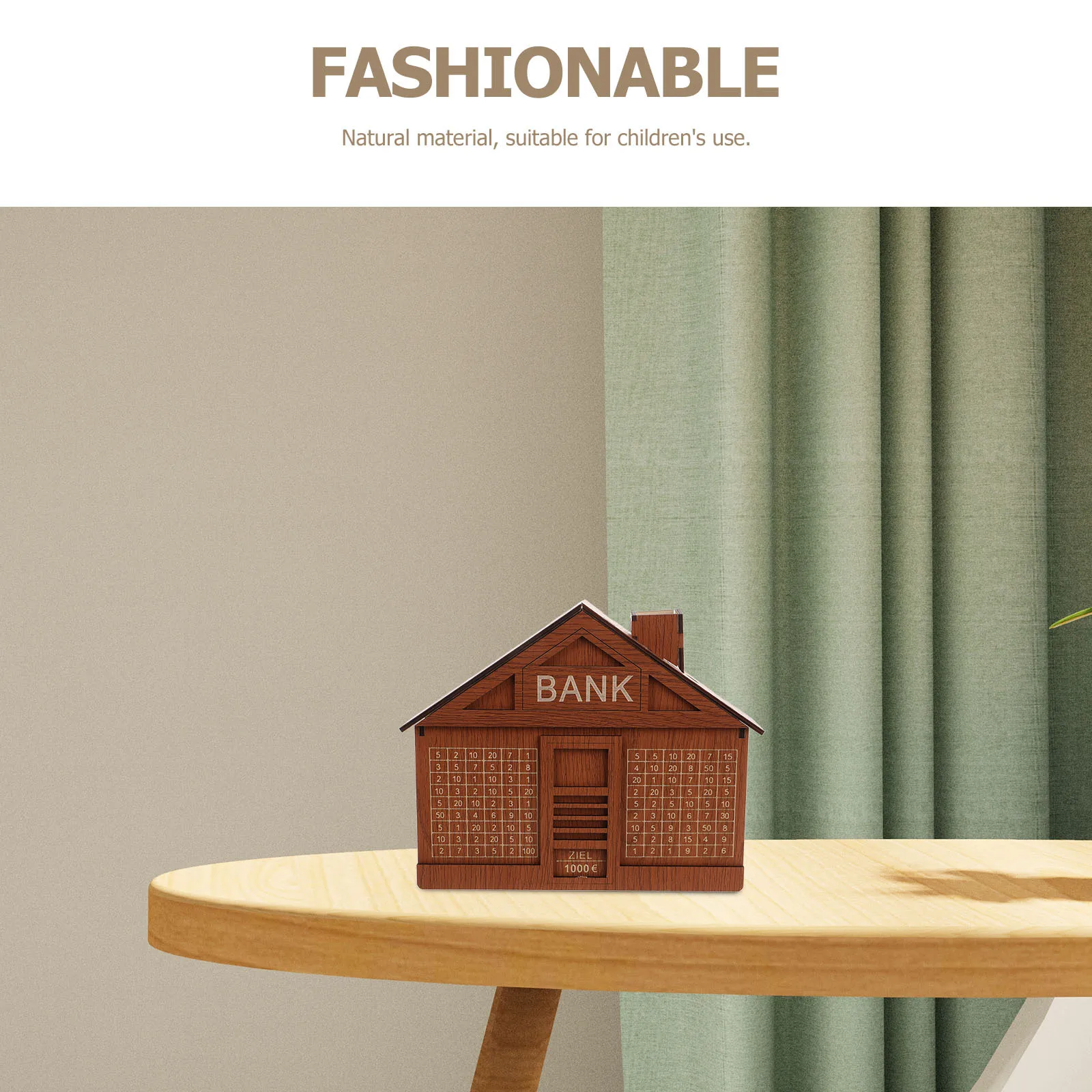 Salvadanaio creativo in legno per bambini, scatola di risparmio per bambini, 1000 portieri, salvadanaio decorativo in legno per bambini