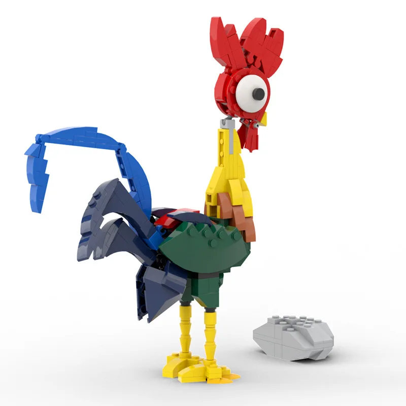 Ensemble de blocs de construction jetables pour enfants, jouets animaux, Heihei, over, figurine d'anime, grand modèle de coq, cadeaux de vacances créatifs, nouveaux modèles