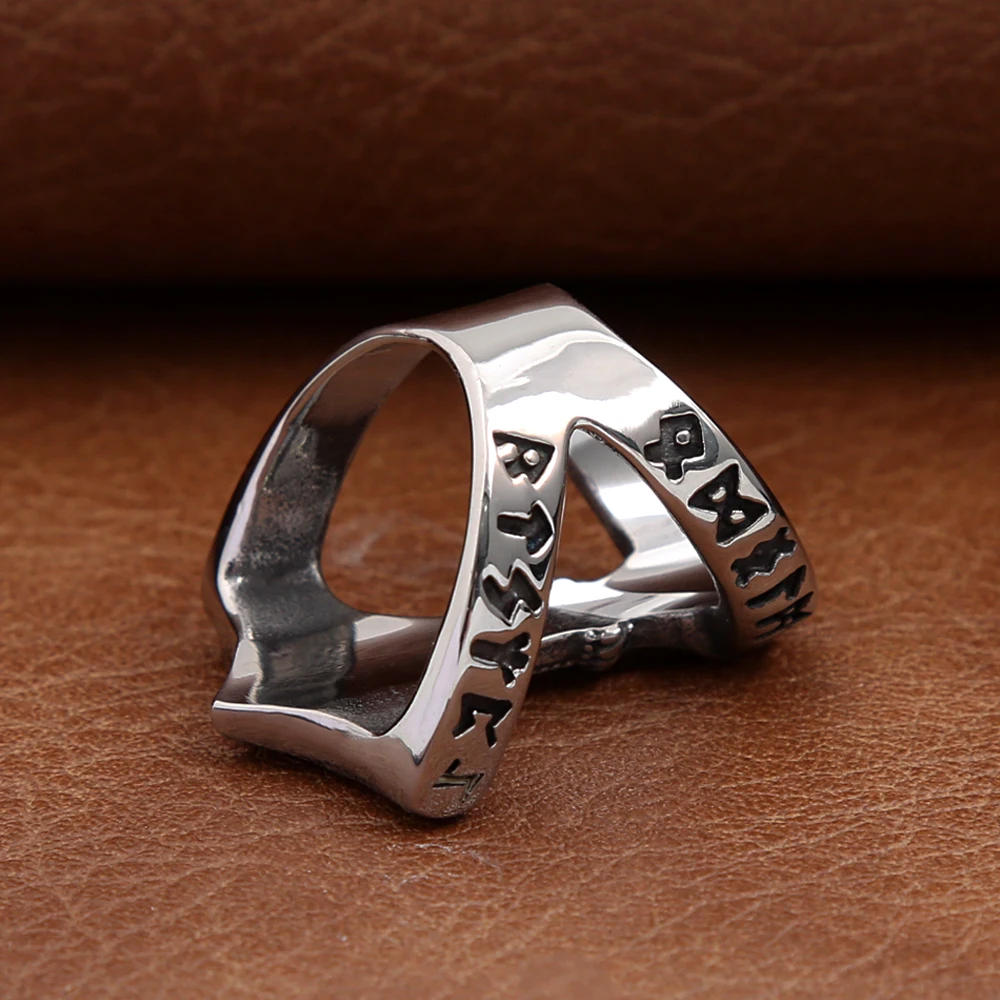 Classic Vintage Viking Thors Hammer Ring For Men Stainless Steel Nordic Odin Rune Rings Fashion Amulet Jewelry Gift Dropshipping