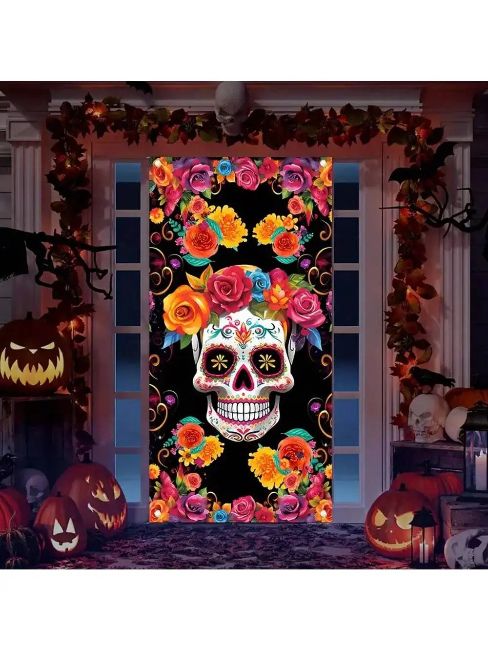 Day of The Dead Photo Booth Party Props Skull Dia De Los Banner Photography Background