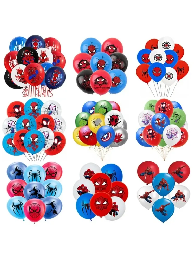 Ensemble de ballons en Latex Marvel Spider-Man de 12 pouces pour garçons, 10/18 pièces, jouets de décoration de fête d'anniversaire, fournitures de fête pour enfants