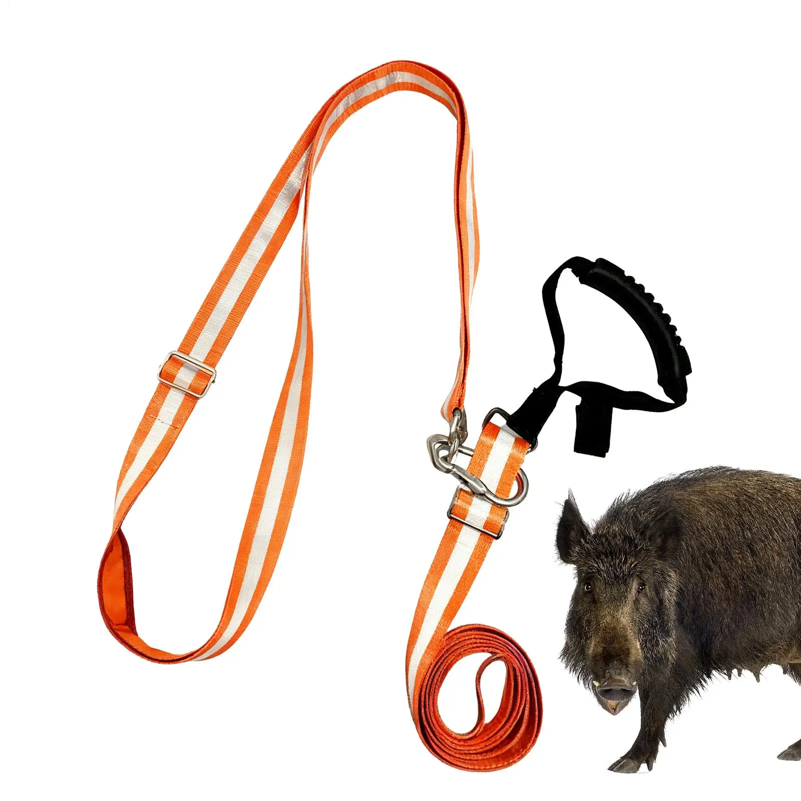 

Усиленная привязь для перетаскивания дичи с отражающими полосами, оранжевое снаряжение для безопасной транспортировки оленей без помощи рук