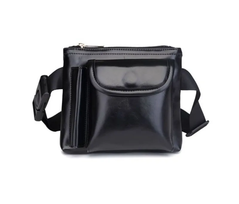 Men and Women Universal Waist Bag Fanny Pack PU Leather Purchasing Guide Promoter Belt  with Pen Position Cell Phone Case