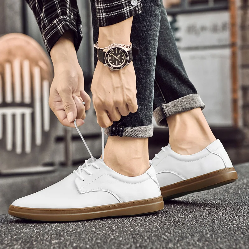 Zapatos Casuales Zapatos De Trabajo Blancos Zapatos De Cuero