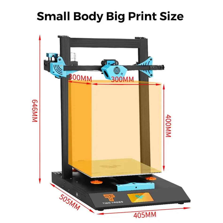 Twotrees Metal frame Structure 3D Printing Machine,Large Size 30*30*40cm blu-5 Diy 3D Printer For Home/School