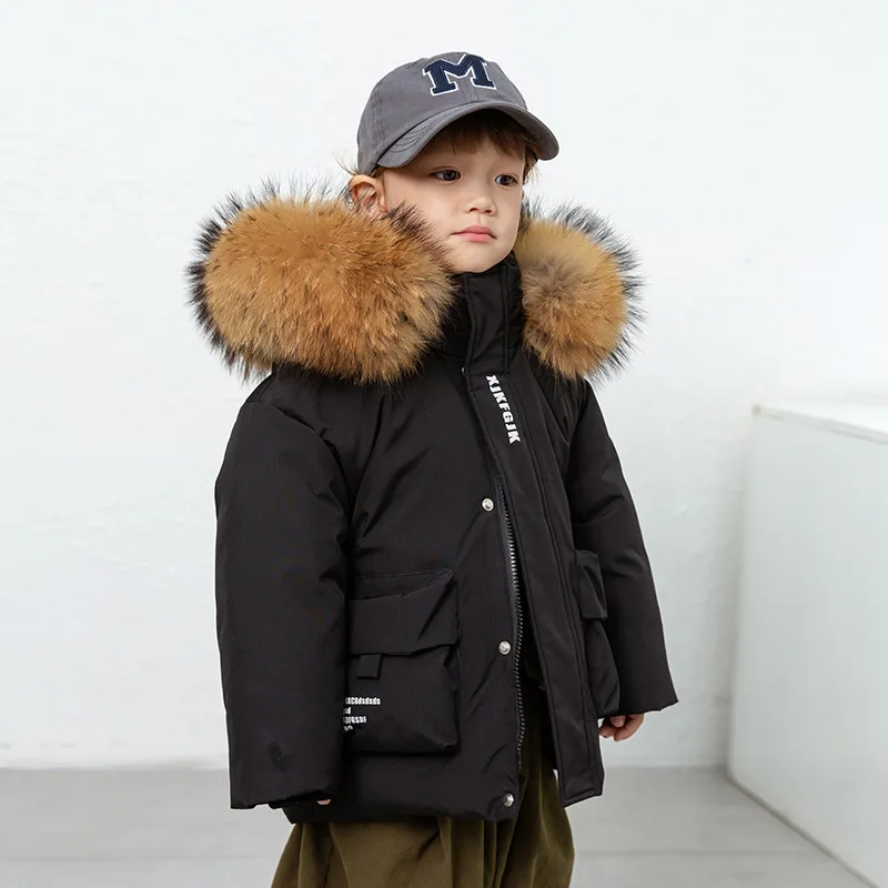 Olekid 2025 inverno bebê menino jaqueta com capuz grosso quente para meninos 2-8 anos crianças da criança menino parka outerwear casaco