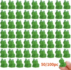 Minifiguras de ranas verdes de resina para decoración del hogar, decoración de jardín de hadas, regalo de recuerdo de fiesta de cumpleaños, 50/100 unidades