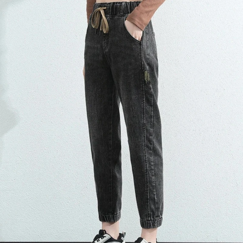 Jeans da donna Harem gamba dritta pantaloni da cowboy femminili giapponese Y2k aderente tendenza 2025 pantaloni casual moda retrò stile coreano