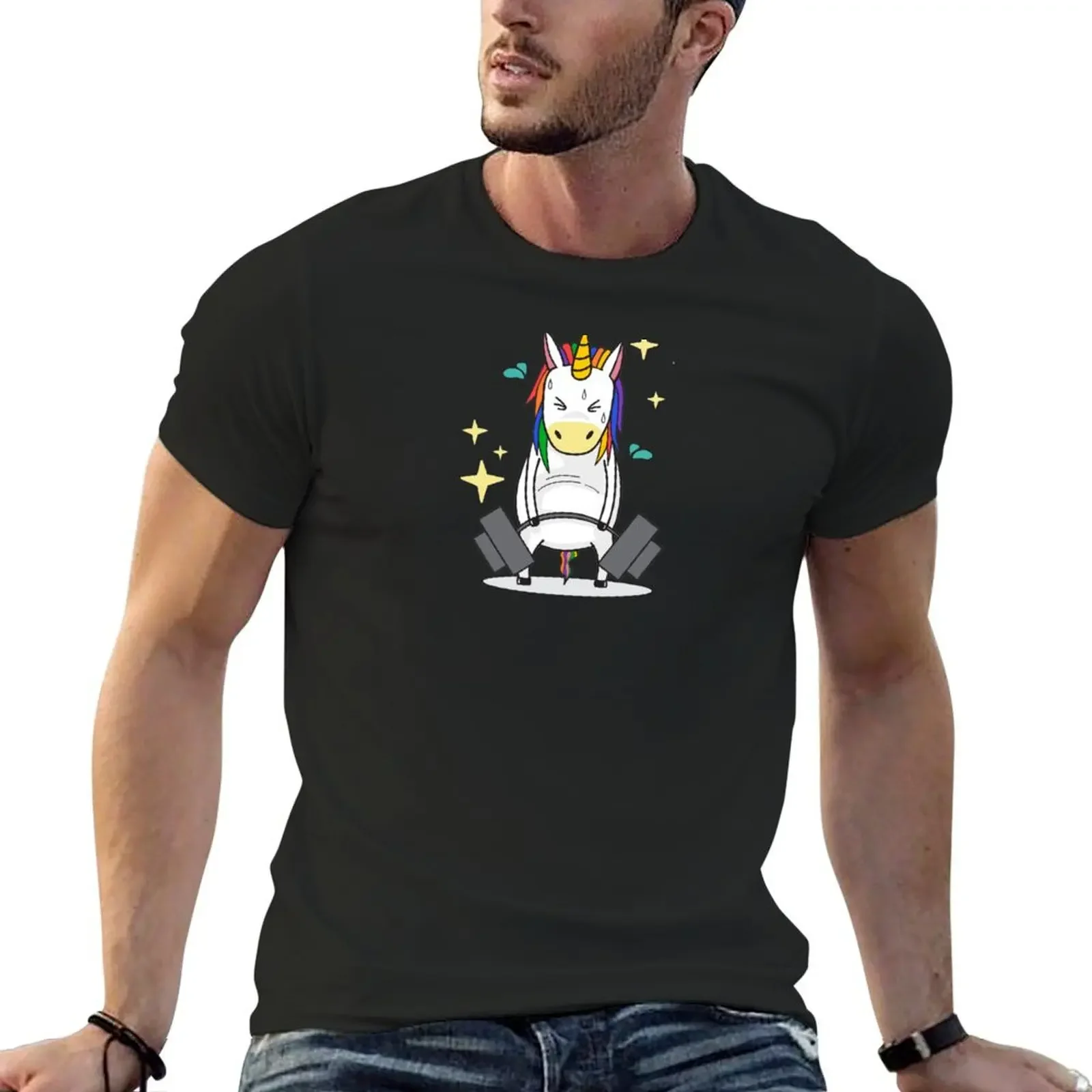 

Weightlifting unicorn T-Shirt graphic t shirt vintage summer 2025 Louboutins mens t shirts pack