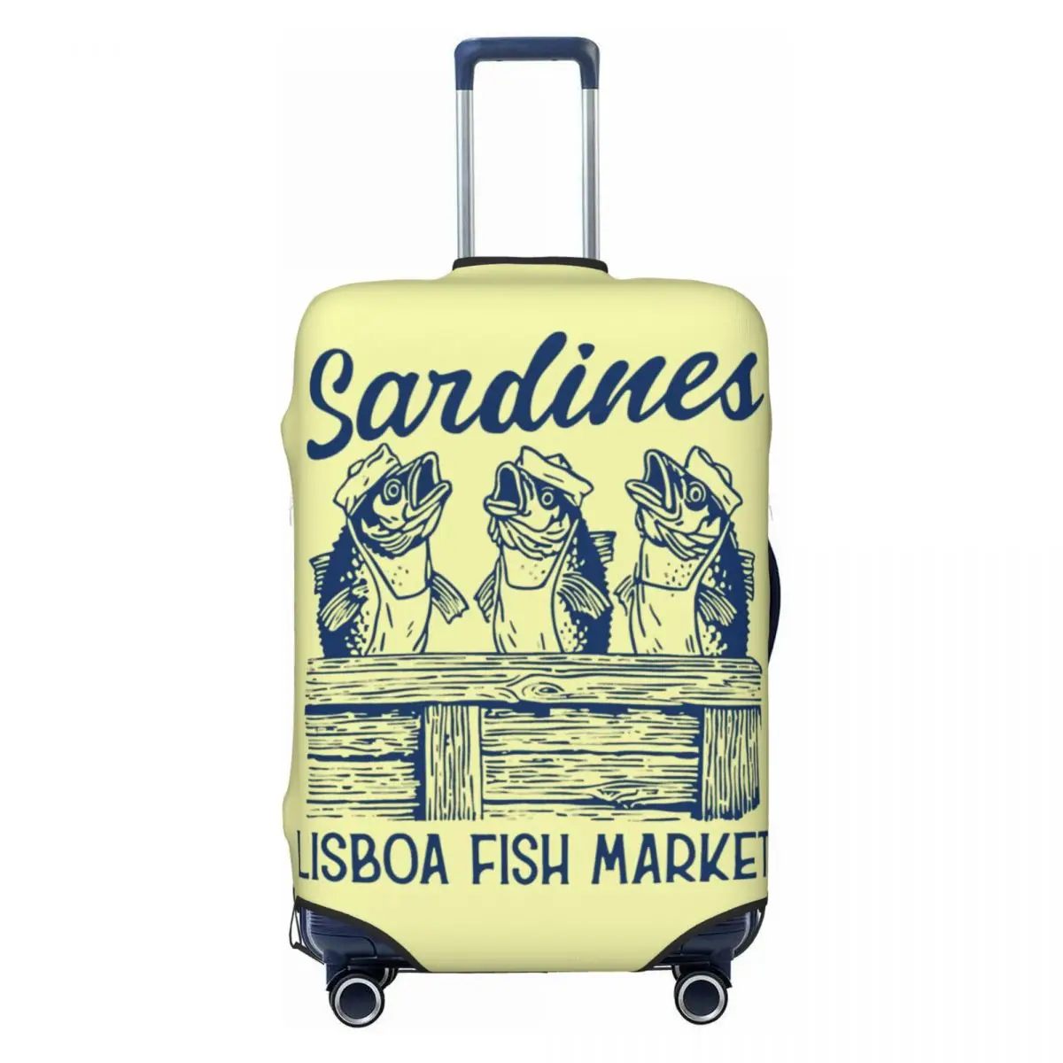 

Sardines Lisboa Fish Market Suitcase Cover Holiday Travel Strectch Luggage Supplies Protector