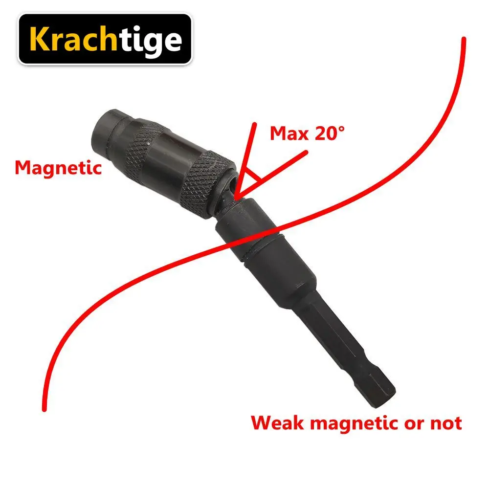 Krechtige-broca de tornillo magnético de 4 piezas, soporte de punta magnética ajustable, mango hexagonal 1/4, adaptador de extensiones de destornillador eléctrico