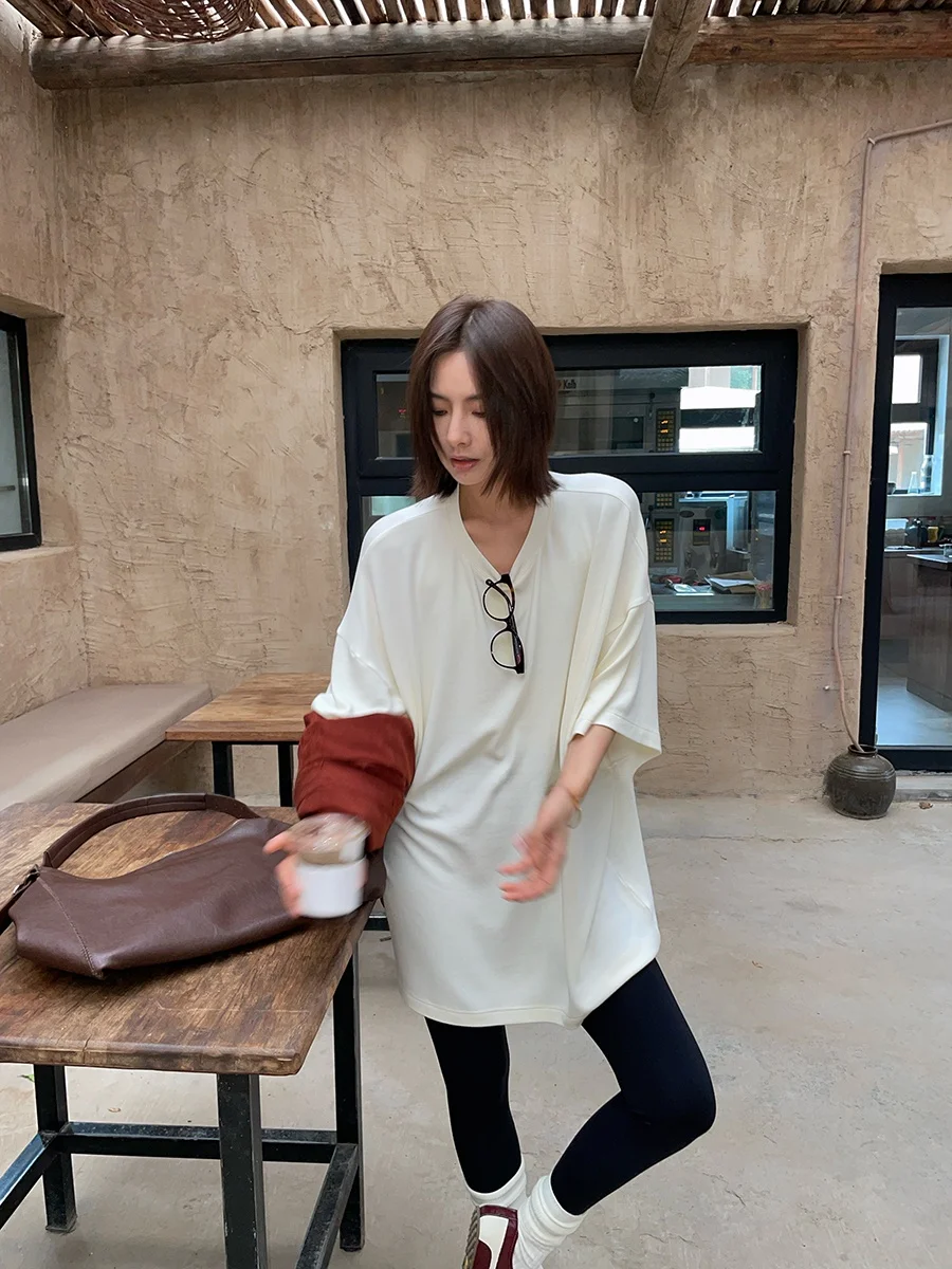 

Футболка JCCC adow Amber Must-Wear из смесовой шерсти, приятная к телу, с начесом, повседневная, свободного кроя, стандартной длины
