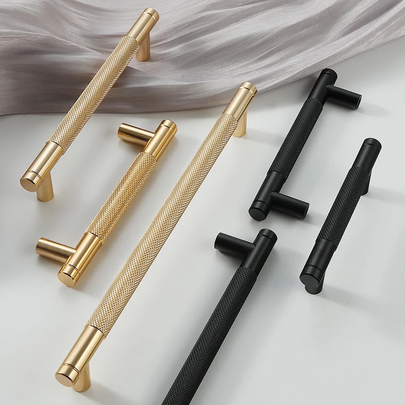 Gold Black Knurled Cabinet Pulls Kitchen Cabinet Storage Handles Drawer Pull Wardrobe Closet Cupboard Door Handles For Furniture